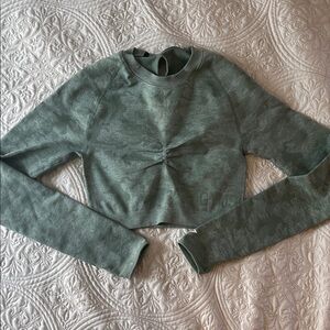Gymshark Camo Seamless Long Sleeve Crop Top and Leggings Set